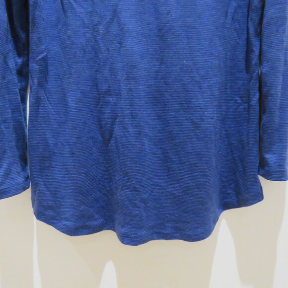 WOOLX Eva Tunic 100% Merino Wool Baselayer Top in Blue Stripe Gorpcore Travel XL - Picture 8 of 14